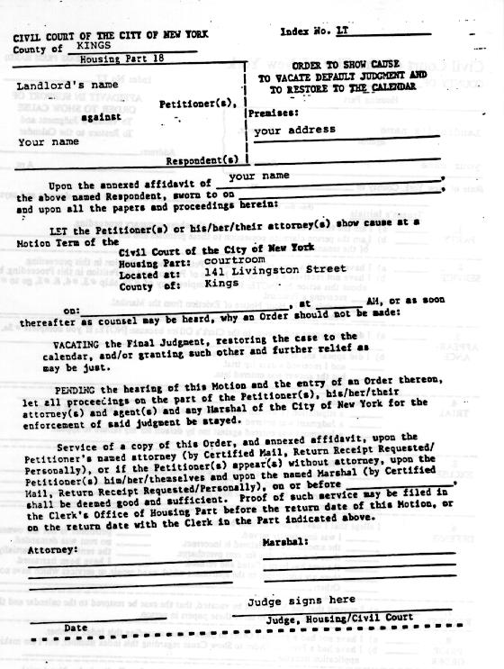 eviction notice sample. (see Sample C side 1,